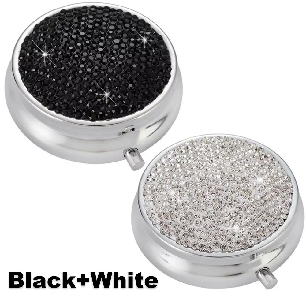 Bling Pillendose Wasserdichte Pillenetuis Langlebige Organizer für Reisen mit Langer Lebensdauer Funkelnde Tragbare Pillendose Faux
