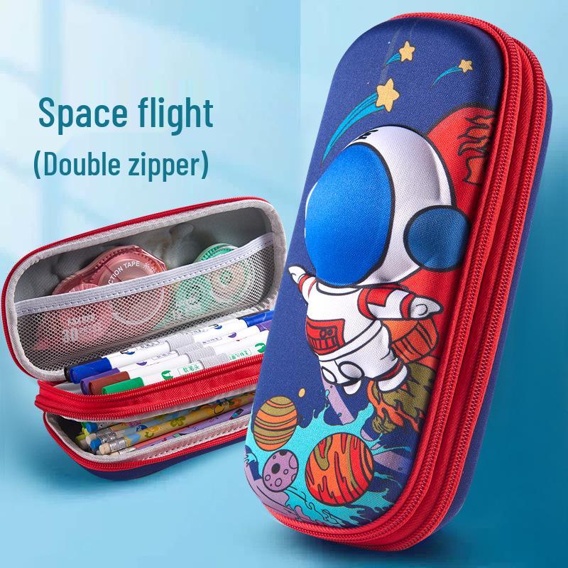Double Layer 3D Zipper Pencil Case - Large Capacity for Elementary School Students