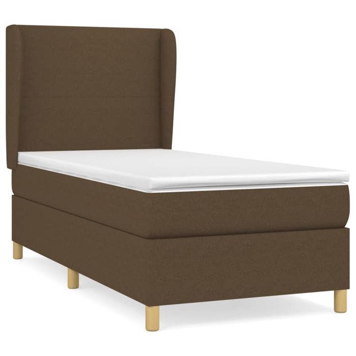 Maison Exclusive - Sommier à lattes de lit avec matelas Marron foncé 90x190 cm