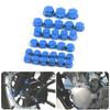 30Pcs Motorcycle Screw Nut Bolt Cap Covers Plastic Plating Accessories Kit in Blue for Bike Protection and Customization