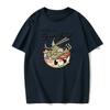 T-Shirts For Men Japanese Lamian Noodles Print Male Clothing Street Harajuku Short Sleeve Oversize T-Shirt Casual O-Neck Tees