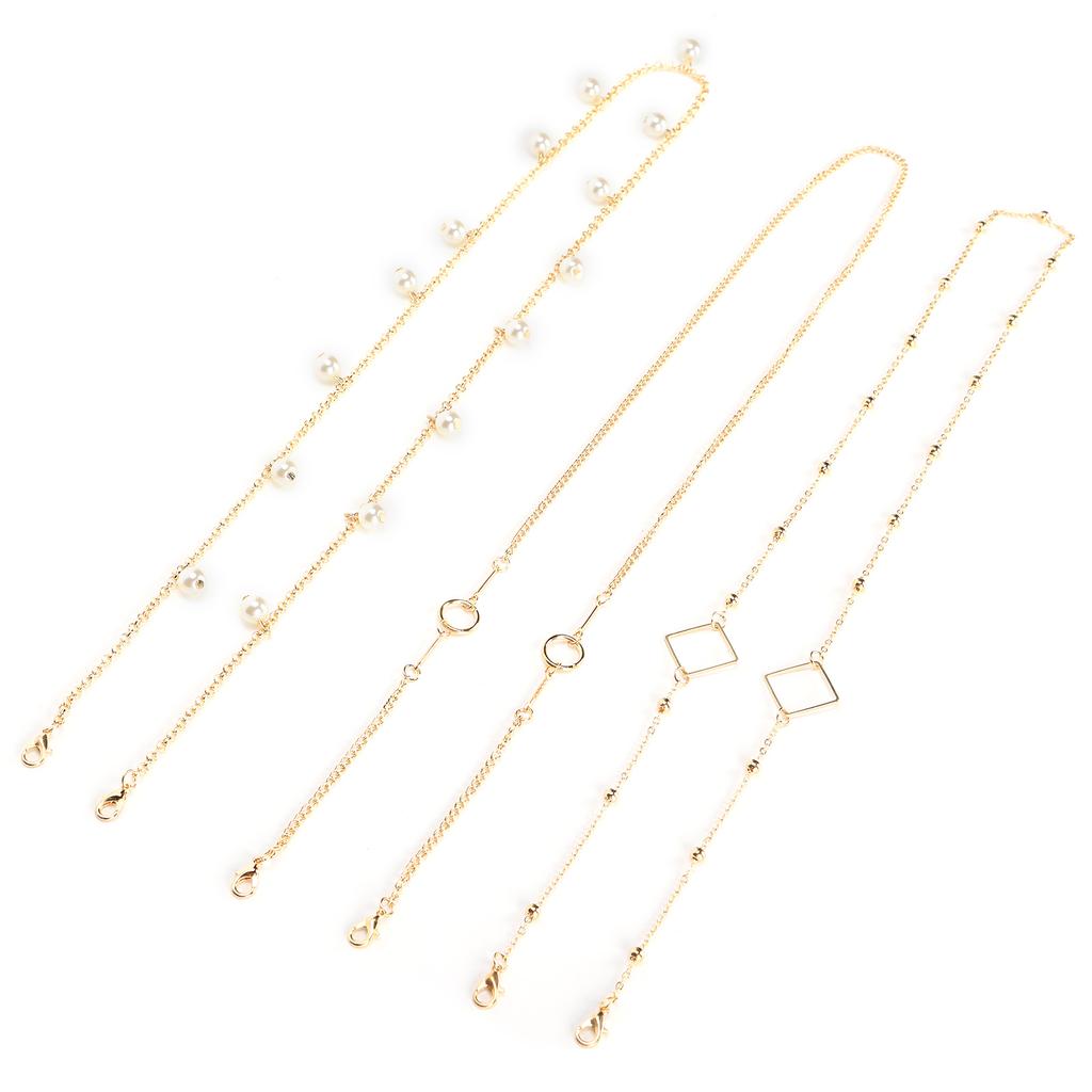 3 Stück Kette Goldfarben Dekoration Legierung Sonnenbrille Brillenkette Augenmaskenkette Stilvoll