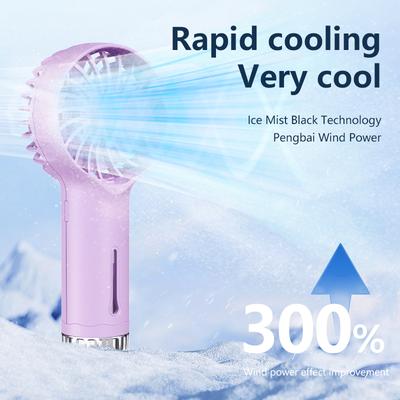 New Portable Mini Handheld Spray Fan Outdoor Humidification Ice Coating Handheld Fan Long-term Charging