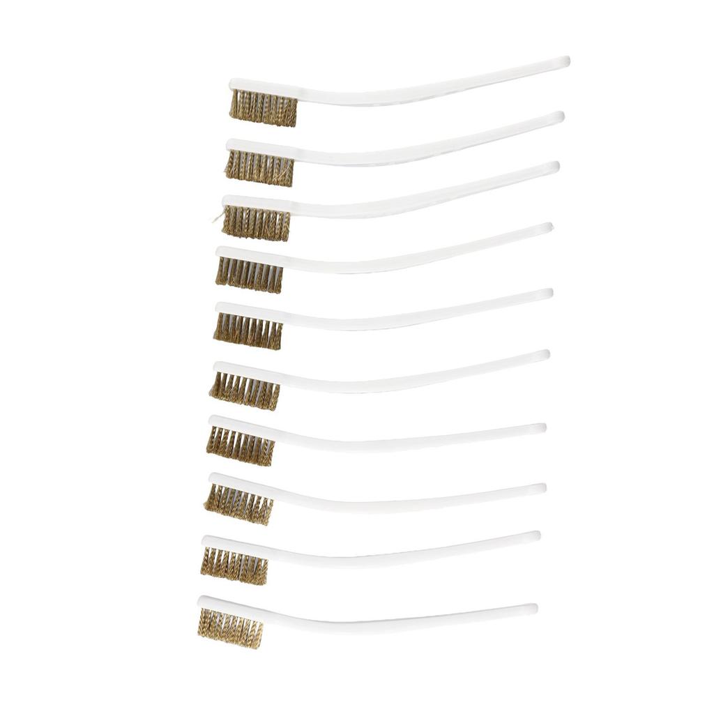 Kit Practical Brand New Wire Brush 10pcs Brass Dirt Cleaning Cleaning Brush Industrial Kitchen Utensils Cleaning Metal