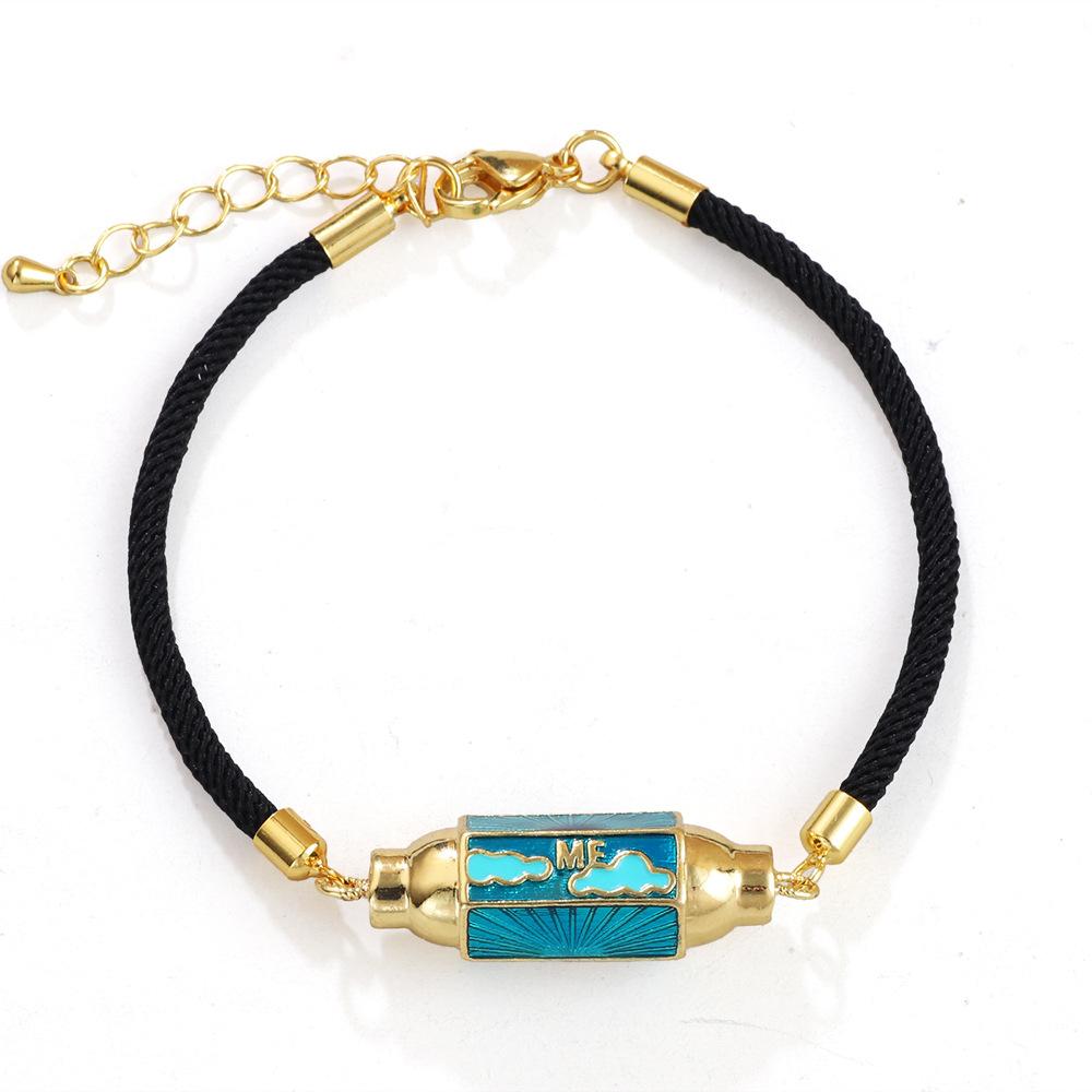 JMXD Punk Vintage Bracelet with Micro-inlaid Zircon Candy Hexagon Enamel Evil Eye Letter Colorful Trendy Fashion Stylish Unisex Jewelry