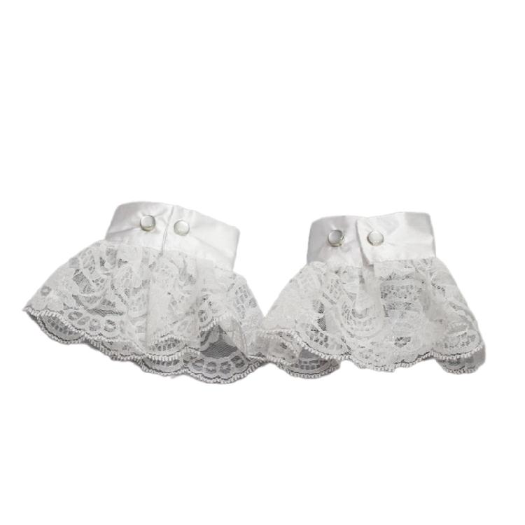 Jabot Collar Lace Wrist Cuffs Shirt Blouses Dress Removable Sleeves Ruffled Wrist Cuffs for Women Girl Photography