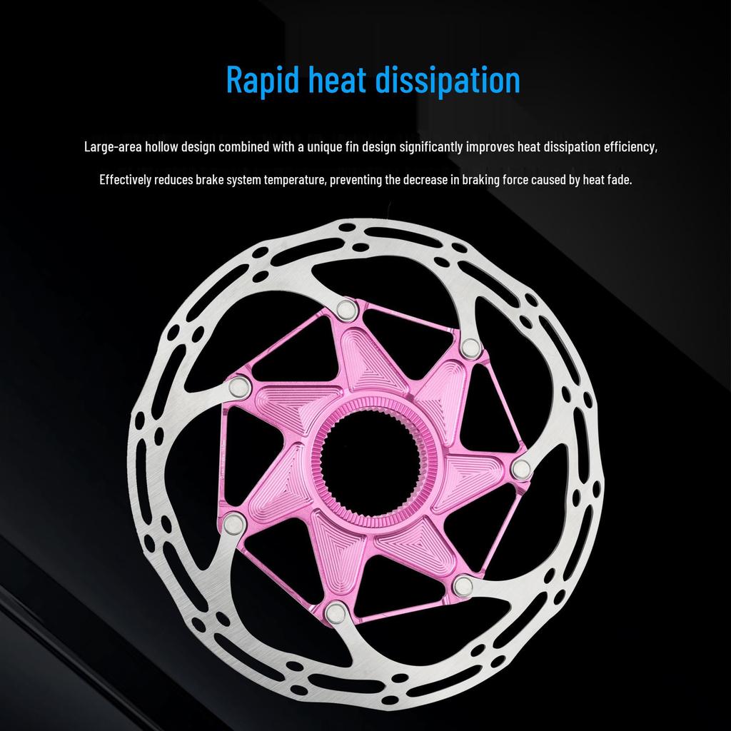 RIRO Ultra-light Center Lock Disc Brake Rotor for Mountain and Road Bikes, 140/160MM, Heat Dissipation.