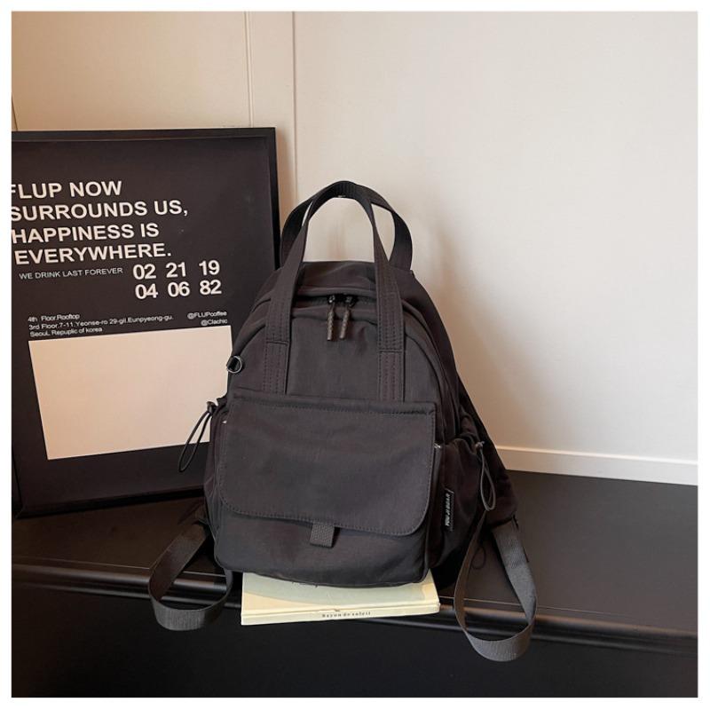 Mori solid color backpack women's new simple and fashionable student small backpack versatile casual and lightweight mommy bag