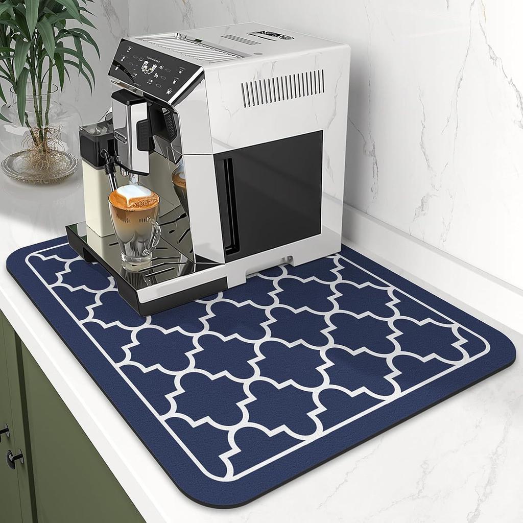 Coffee Machine Mat Diatomite Absorbent Pad Minimalist Design Absorbent Quick Dry Non-Slip Coaster for Kitchen Counter