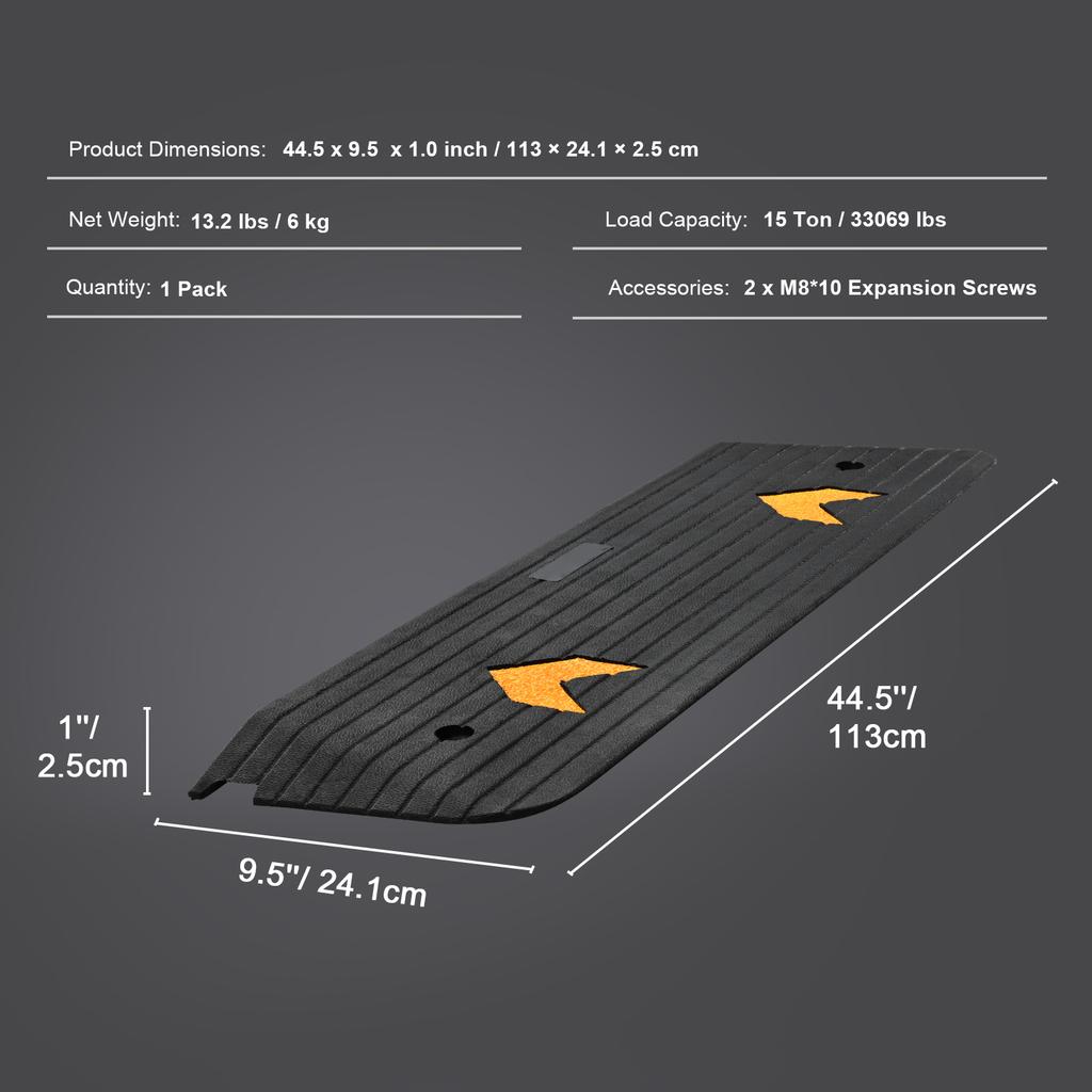 SucceBuy Multi Size Driveway Curb Ramps Portable Non-Slip Lightweight Rubber Threshold Car Ramp for Wheelchair Scooter