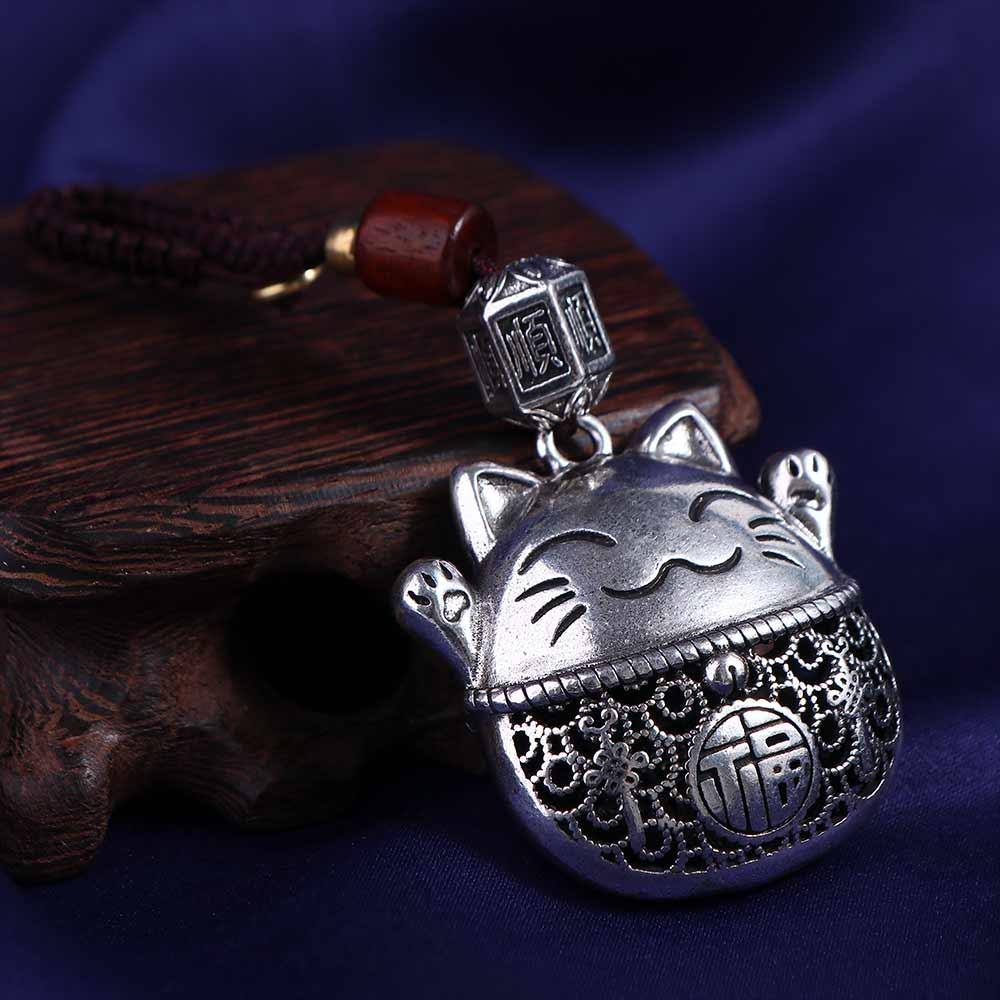Phone Pendent Lucky Cat Key Chain Chinese Style Pendant Maneki Neko Pendant Key Chain Strap