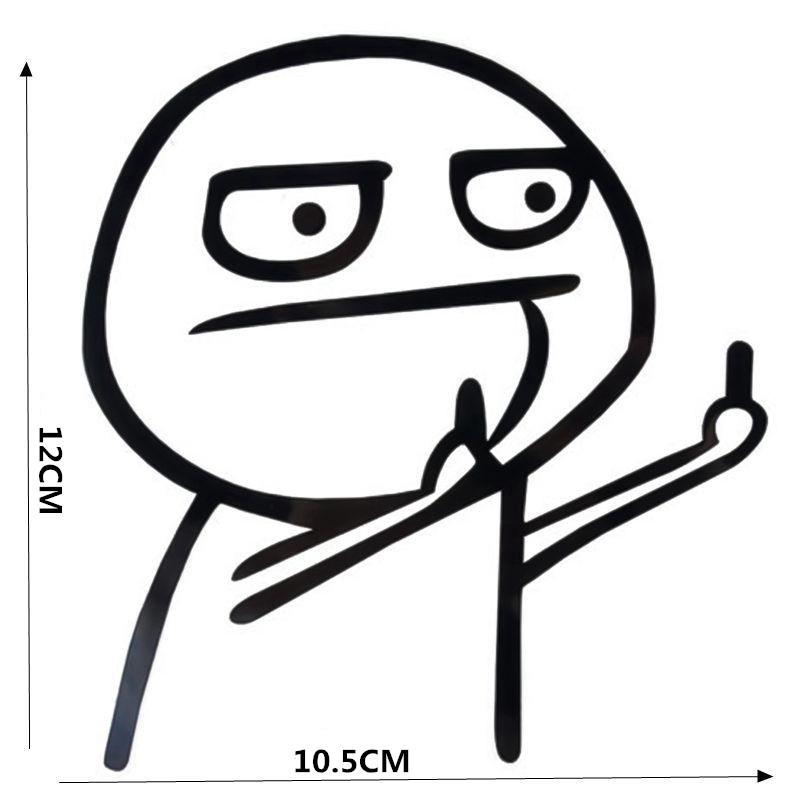 Funny Middle Finger Car Reflective Stickers Vinyl Sticker Decasl Auto Motorcycle Personality Cartoon Creative Body Sticker Decal