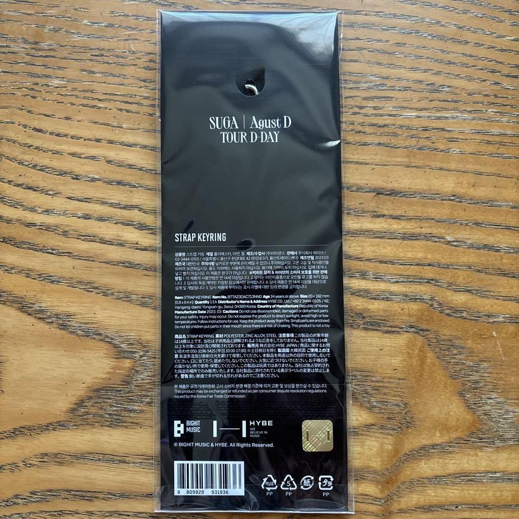 [USED] BTS SUGA Agust D TOUR D'DAY Keychain