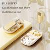 Mit Bürste Tablettenschneider Aufbewahrungsbox Staubdichte Pillendose Tragbarer Medikamententeiler für alle Tabletten