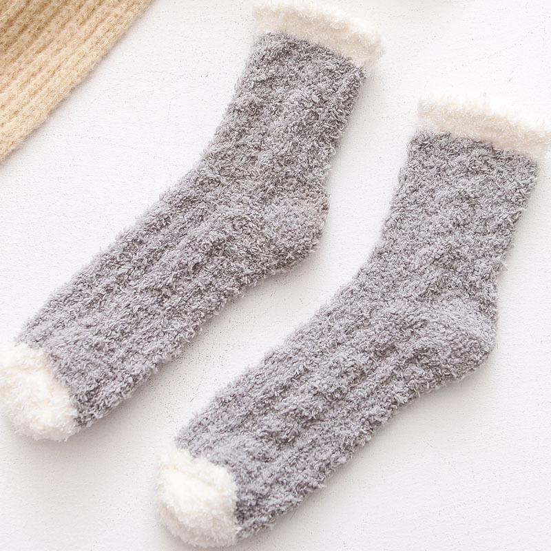 Winter Mid-Calf Coral Fleece Warm Socks for Home and Postpartum