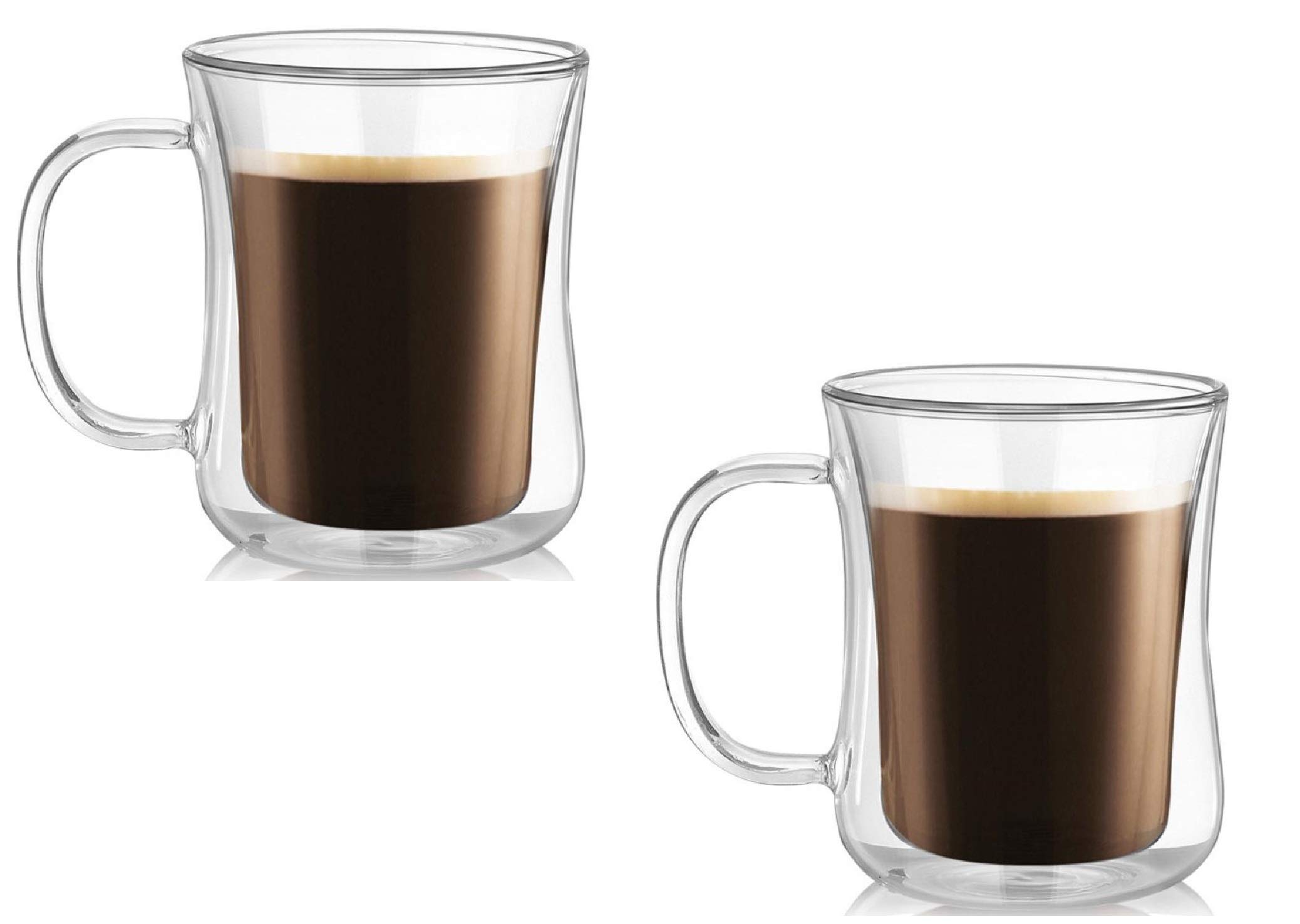 

glass slender cup of [Morning Place] Double-walled mug, double-walled, heat-resistant, (set 2)