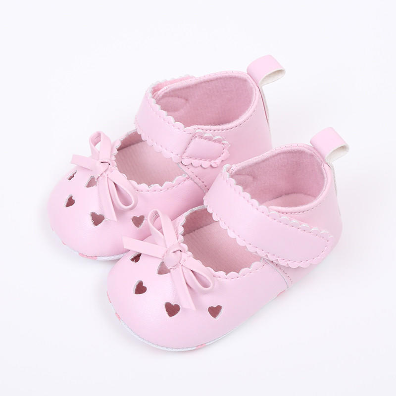 Newborn Infant Baby Girls Crib Shoes Soft Sole Anti-slip  Bowknot Shoes
