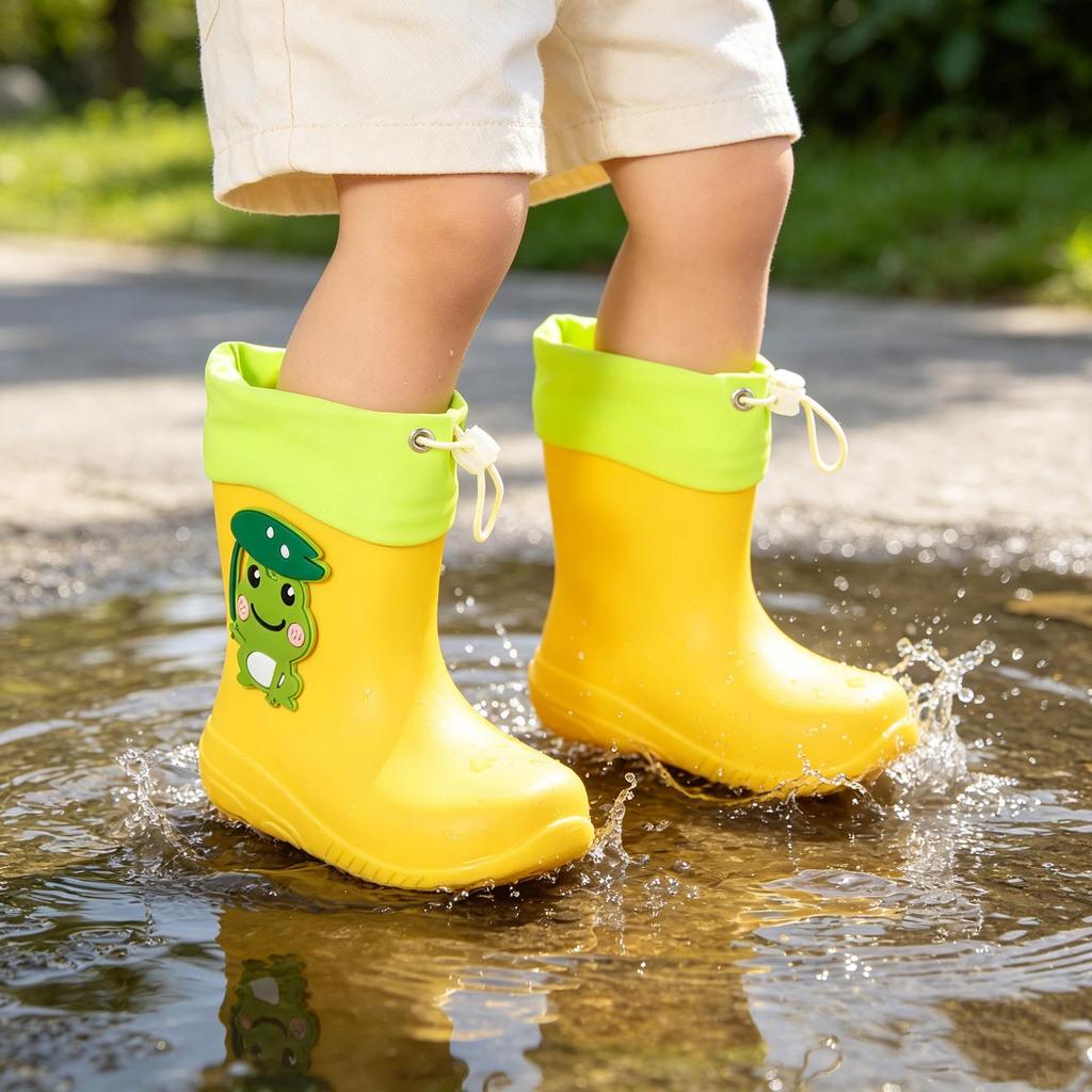 Cartoon Frog Children's Waterproof Rain Boots for Kids & Toddlers