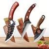 3PCS Stainless Steel Kitchen Knife Forged Boning Knife Professional Chef Knife Handmade Meat Cleaver Butcher Knife