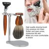 4-teiliges Professionelles Herrenrasurset Traditioneller Manueller Rasierer Rasierpinsel Seifenschale Rasierhalter Set