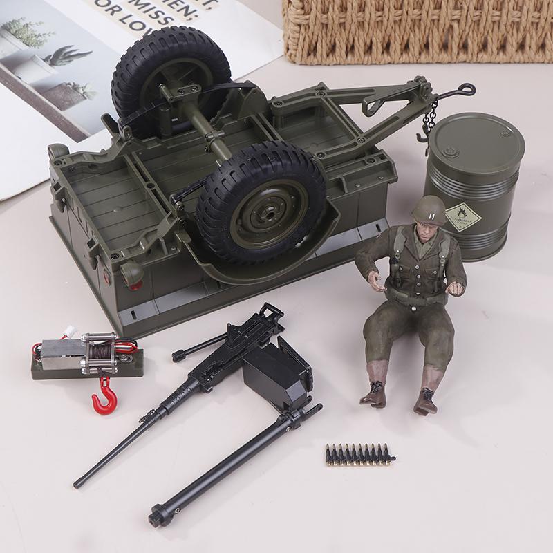 Jjrc C8815 Upgrade Teile Anhänger Soldat Winde Maschinengewehr Ölfass Original Zubehör Für C8815 Rc Auto Upgrade Zubehör