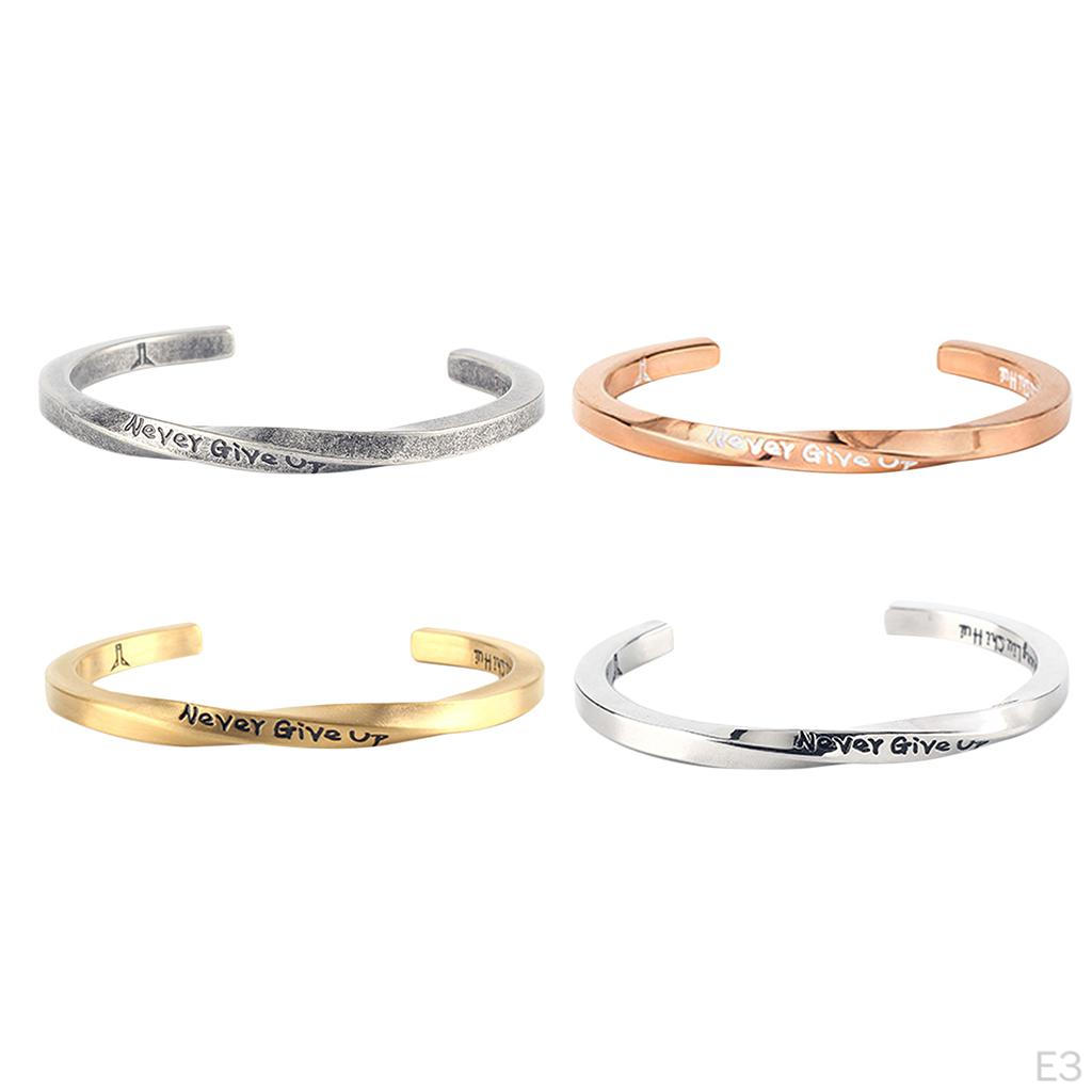 Cuff Bangle Bracelet Birthday Gifts for Women Men Stainless Steel Impressed Statement