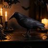 Window Decoration Crow Realistic Design Ornament, with Feather Texture Statue Texture, Stable Base Waterproof Sun-Resistant Gothic
