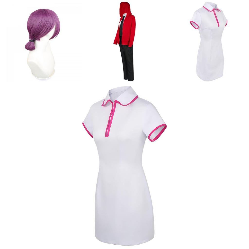 Oszałamiający kostium Chainsaw Man Makima Power z peruką Reze na imprezę Halloweenową