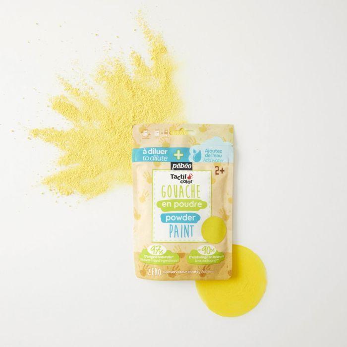 Sachet Gouache Powder 100g Yellow - PEBEO - Tactilcolor - Water-dilutable - For Children from 2 Years Old
