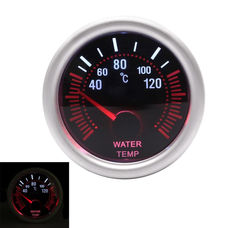 Water Temperature Meter Car Auto Water Temp Gauge 40~120 Celsius 2" 52mm Universal White LED Smoke Len Digital 12V with Sensor