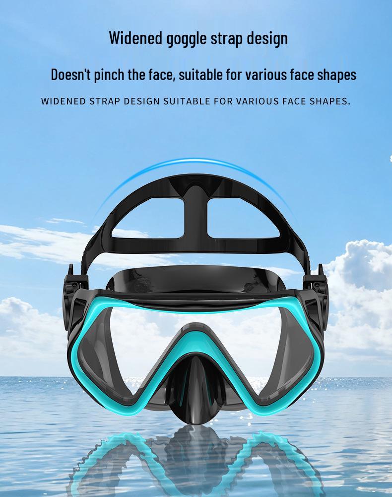 Unisex Large-Frame Diving Mask - Fashionable, HD, Anti-leak, Waterproof Snorkeling Gear