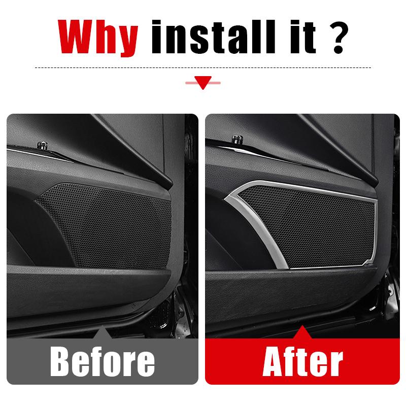 For Toyota Camry 70 XV70 2018      Hybrid Stainless Car Audio Speaker Door Loudspeaker Cover Trim Stickers