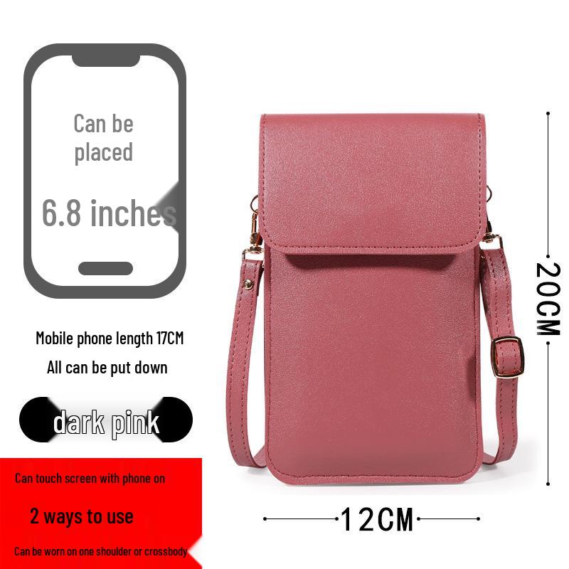 

2026 Korean Style Women s Touch Screen Crossbody Phone Bag - Summer Trend Mini Fashion темно-рожевого кольору