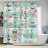 Underwater World Shower Curtain Seashell Marine Life Sirena Fish Boat Design For Bathroom Decor Home Decoration Waterproof Fabri