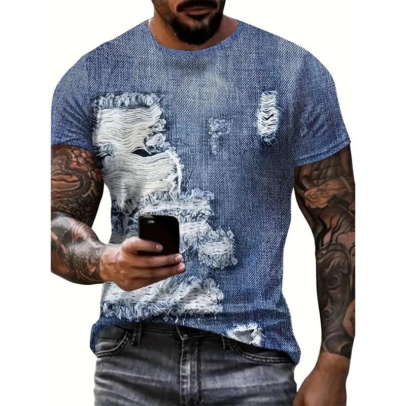 

Новая летняя мужская модная футболка с принтом граффити, мужская футболка, топ 8XL темно-синий