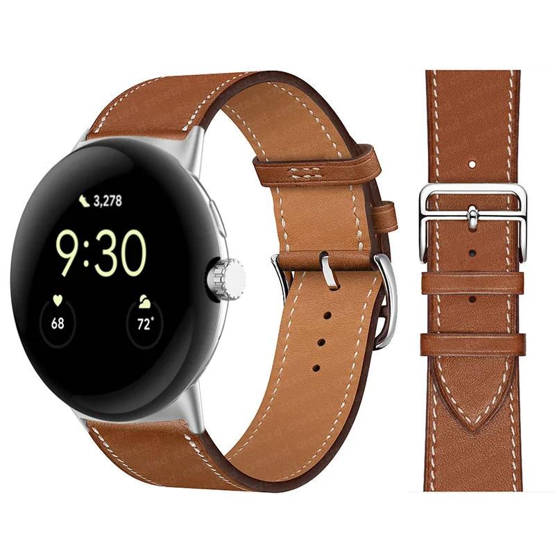 Band For Google Pixel Watch 2/Pixel Watch Genuine Leather Strap Replacement Belt Smartwatch Wrist Bracelet Straps Accessories for Pixel Watch