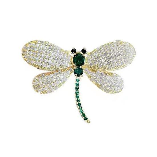 

Rhinestone Dragonfly Brooch Alloy Dragonfly Brooch Pin Sparkling Lapel Pin Fashion Outfit Accessory for Women Dresses Shirts Coats зелений