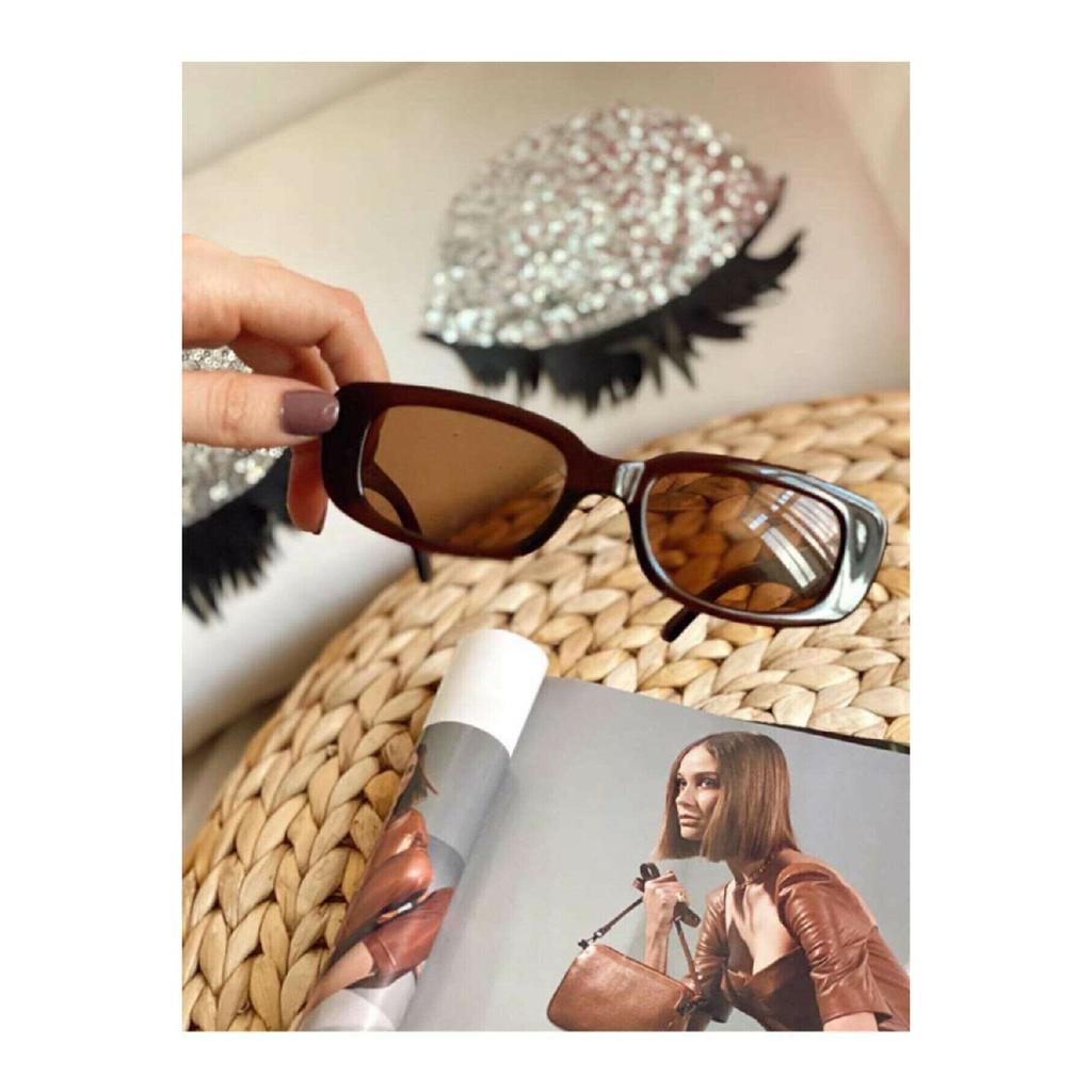 Unisex Black Square Rectangle Vintage-retro Sunglasses