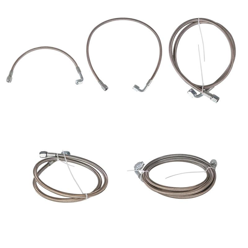 Stainless Steel Braided -4AN Turbo Oil Feed Line 90 Degree Straight Hose End Durable Rotatable Wear Resistant Vehicle Parts