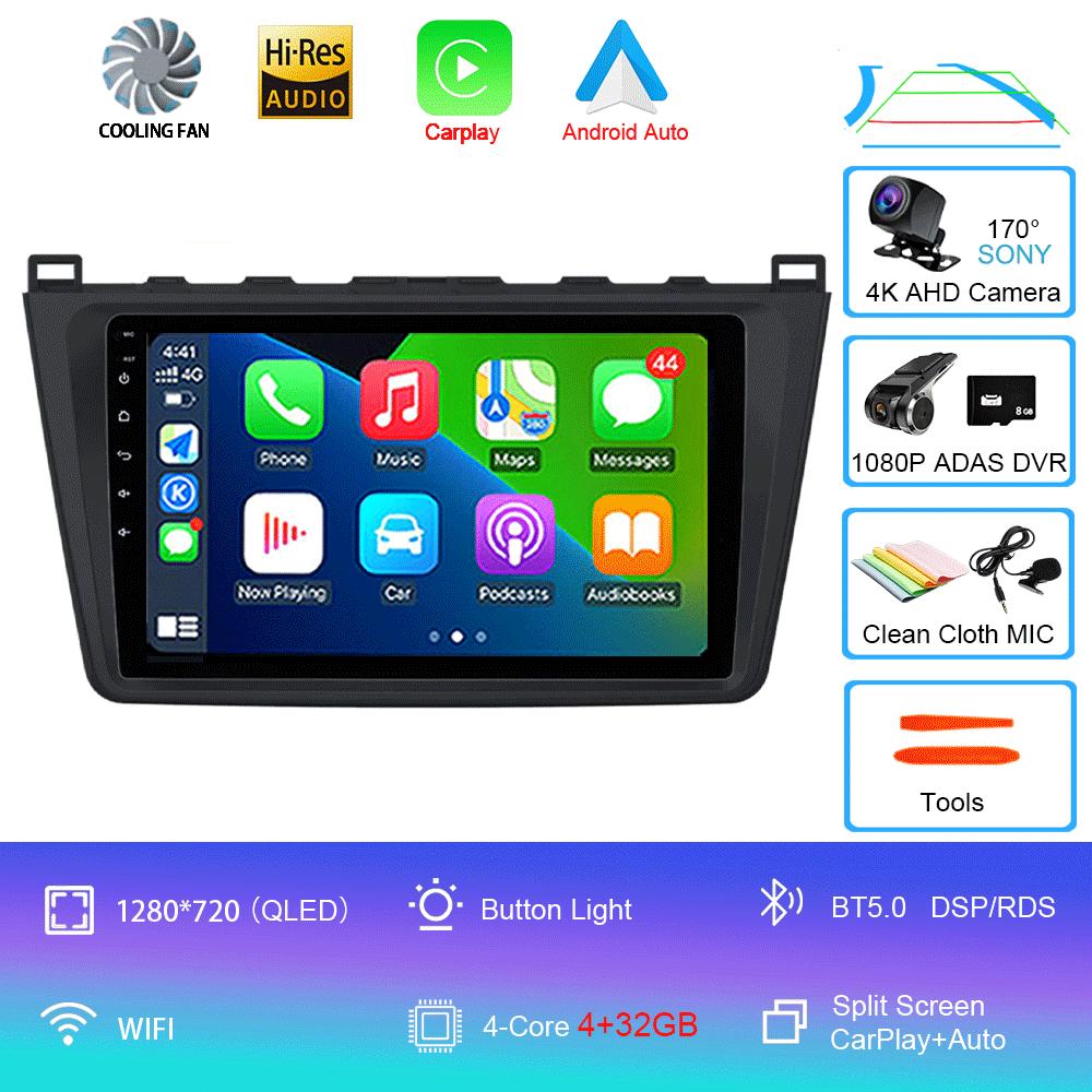Android14 Carplay Auto Car Radio For Mazda 6 GH 2007 2008 2009 2010 2011 2012 Multimedia GPS Video Player Stereo 2din Head Unit