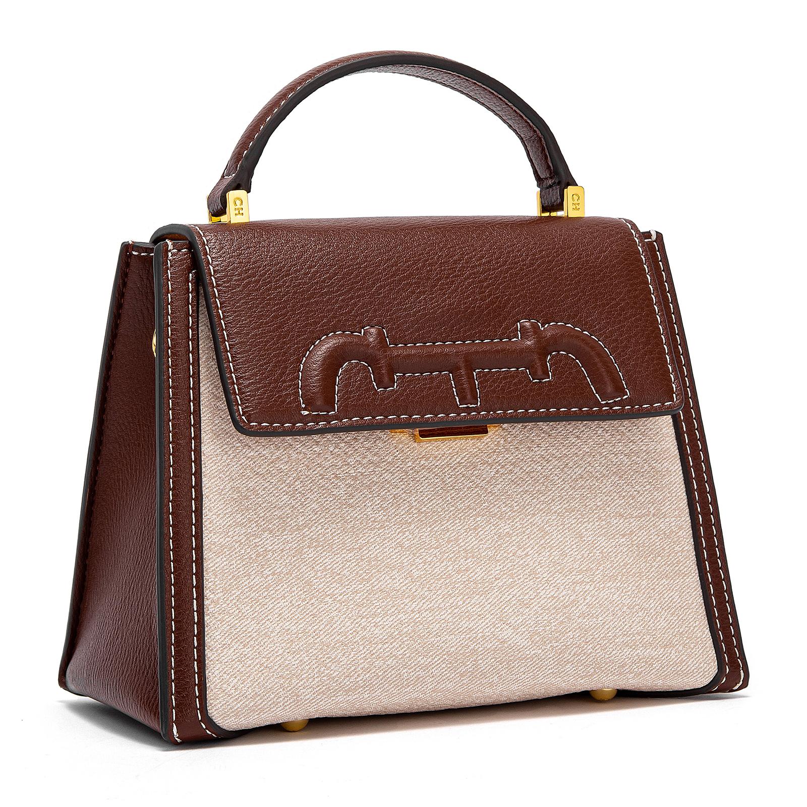 CHCH Shoulder Bag Women s New Flip Square Handbag Denim Simple Saddle Bag кофейный