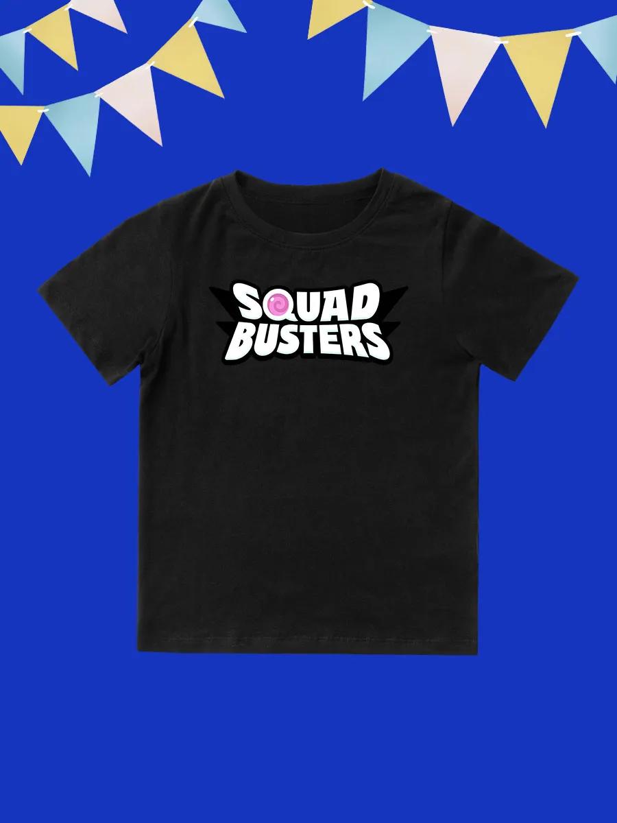 Round Neck Printed Pattern Pullover Short Sleeve Kids Tops Squad Busters 170