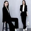 Conjunto Formal de Abrigo y Pantalón para Mujer con Solapa y Chaqueta de un Botón