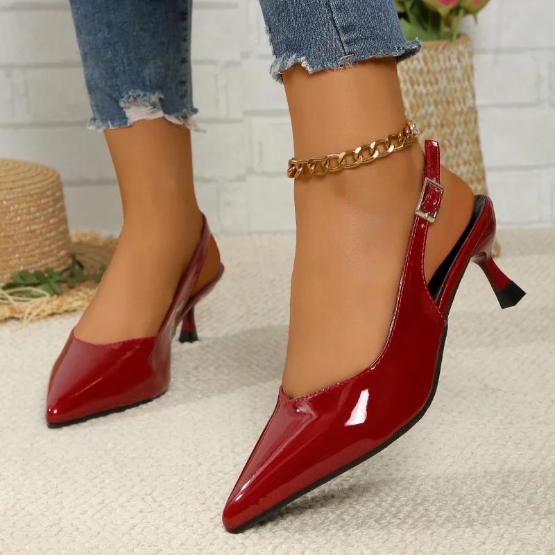 Sexy Pointed-toe High-heeled Sandals Fashionable New Style Shallow-toe Elegant Large Size Women's Party Shoes Summer