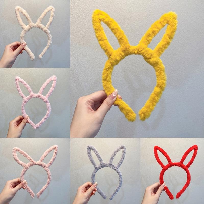 Diadema de Orejas de Conejo Peluche Orejas de Conejo de Pascua Linda Accesorios de Disfraz Cosplay para Niños y Adultos Talla Única 8 Colores
