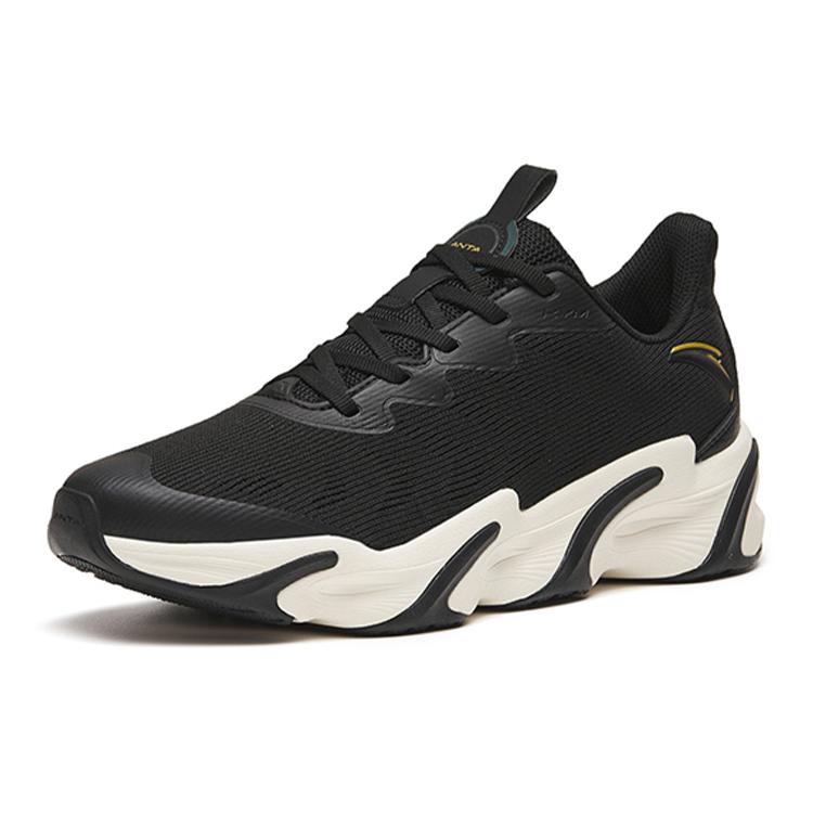 Anta Keep Moving Abrasion Resistant Cushioning Low Top Running Shoes Men's Black Gray 112245523-7