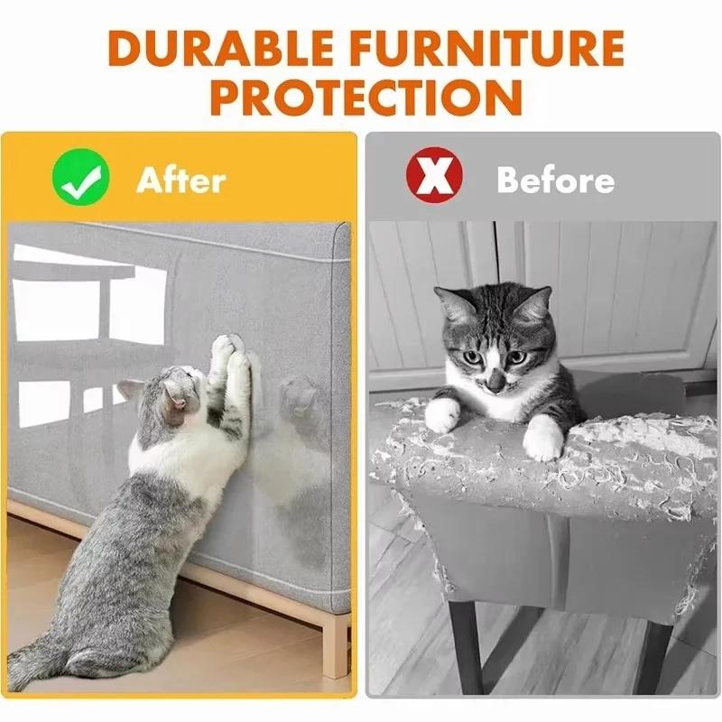 2/3/5m Anti Cat Scratch Furniture Protector Self-Adhesive Peelable Cat Training Protectors for Couch Sofa Sticker