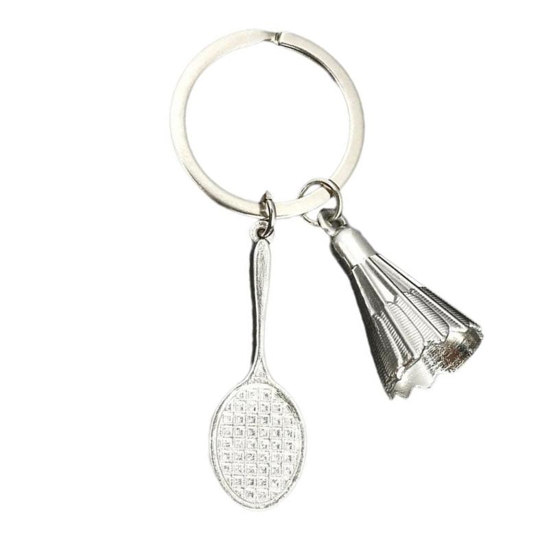 Appassionato di Tennis Accessorio Chiave Design Racchetta Metallici Texture in Lega Portachiavi Ciondolo per Fan Sportivi Regalo per Fan Sportivi