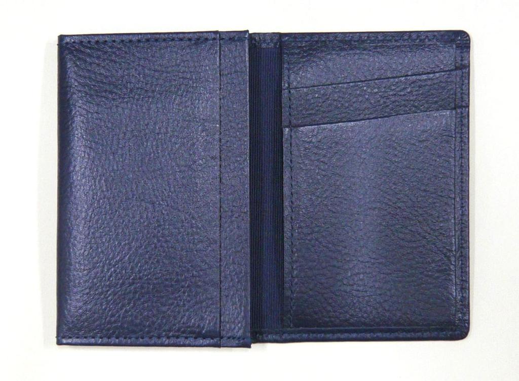 Blue grained leather business card metal touch silver pen and maple wood barrel retro ballpoint pen set holder, MEIL-ALST-HS47S