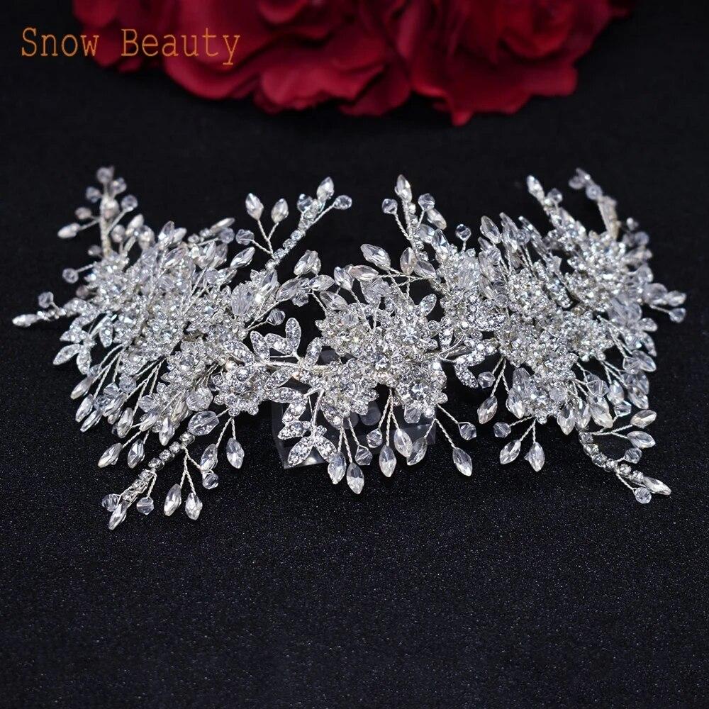 

DZ096 Роскошная свадебная корона с цветочным головным убором, модные свадебные короны со стразами и диадемы, хрустальные головные уборы для подружки невесты